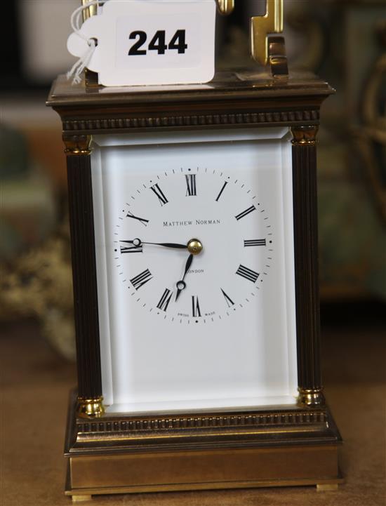 A Matthew Norman carriage clock